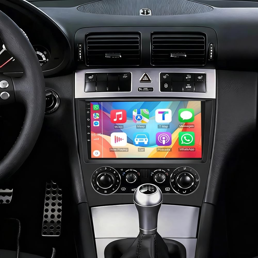 2+64G Car Stereo for Mercedes C-Class W203 C230 C280 C350 CLK W209 2003-2009 Head Unit 9 Inch Double Din Radio for CLK350 C280 C350 CLK350 Bluetooth Android Auto GPS Wifi Mic Backup Camera image number 1