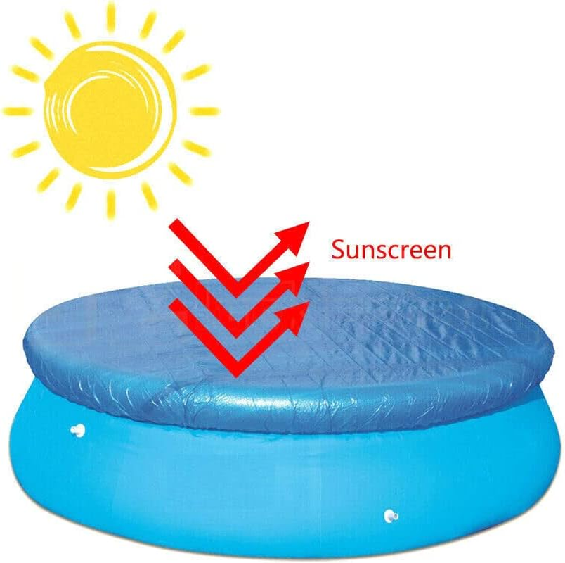 AIMALL round Swimming Pool Cover Lot for Garden Outdoor Paddling Family Pools, Durable PE Material, Blue image number 2