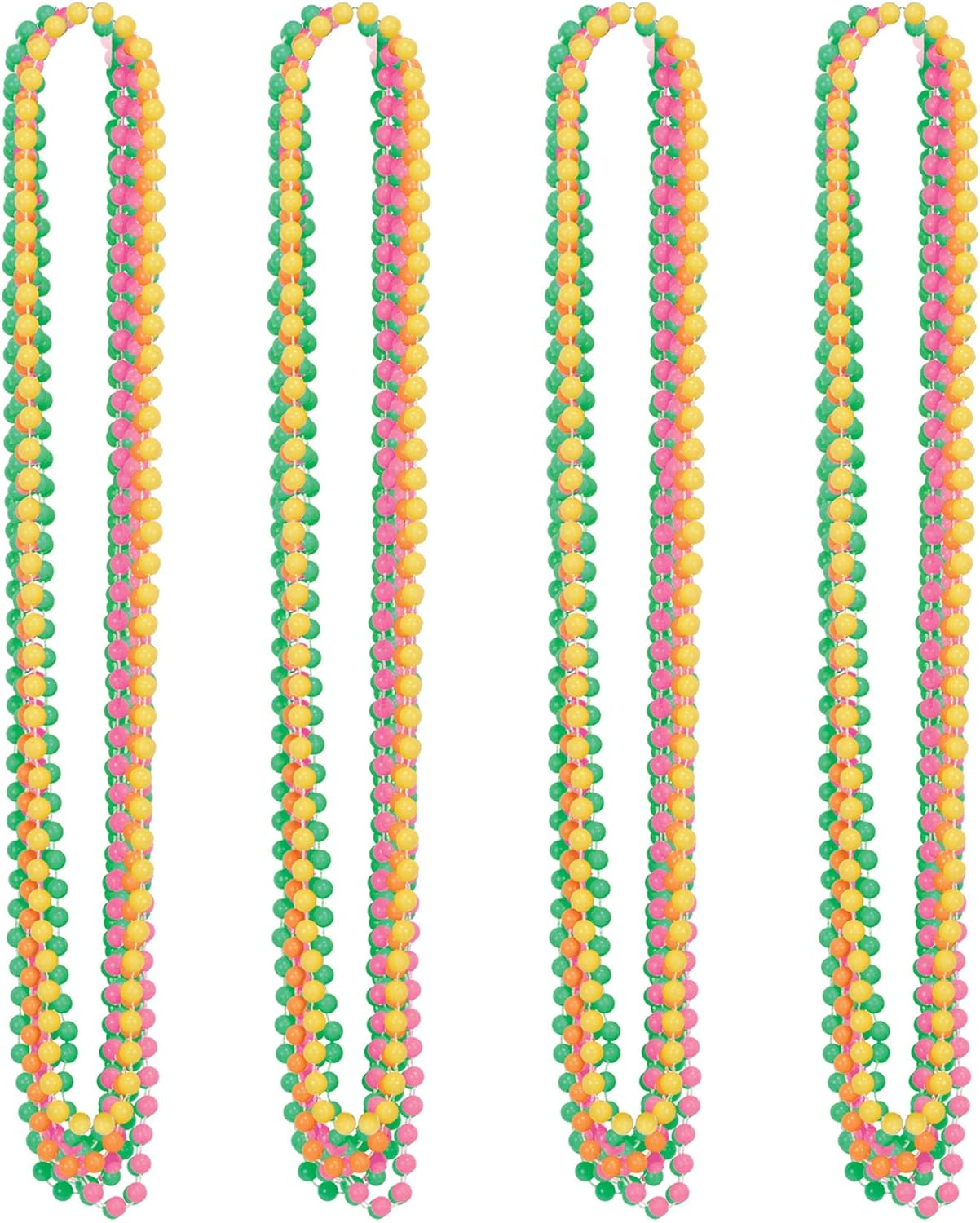 Beistle 53524 Neon Party Beads, 24 Piece, 33", Green/Pink/Yellow/Orange image number 3