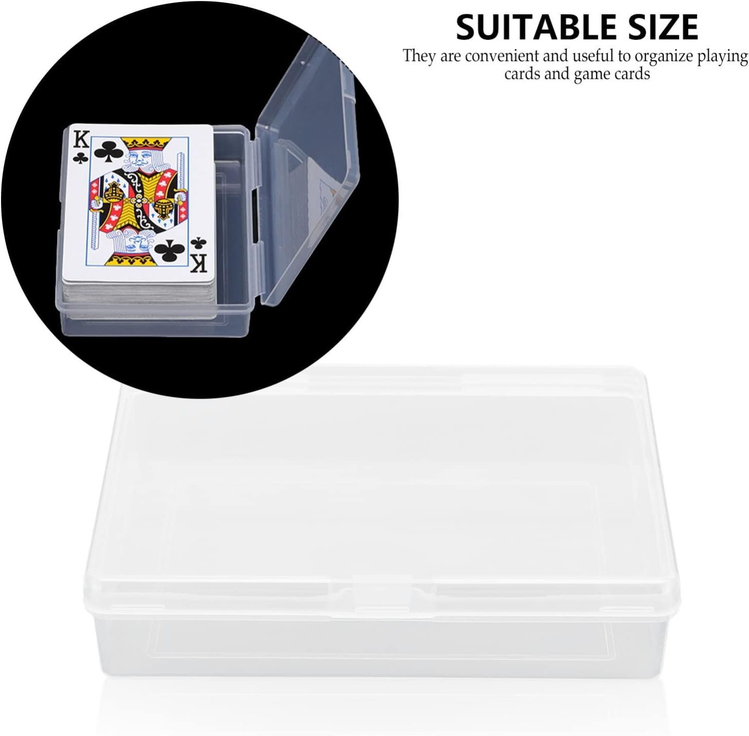 TOYANDONA 6 Pcs Transparent Plastic Card Storage Boxes with Secure Lock Latch Portable Organizer for Playing Cards Beads Coins and Jewelry image number 5