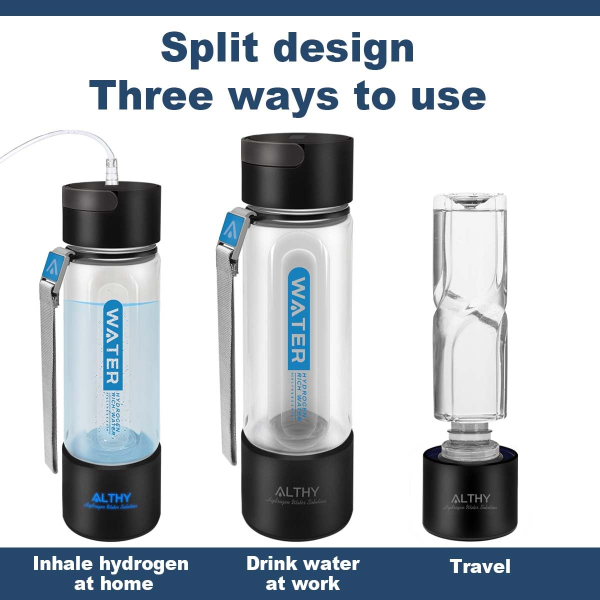 ALTHY Hydrogen Water Generator Bottle Cup Dupont SPE+PEM Dual Chamber Lonizer,Upgrade 40 Times Electrolysis / 4000Mah for Travel image number 6