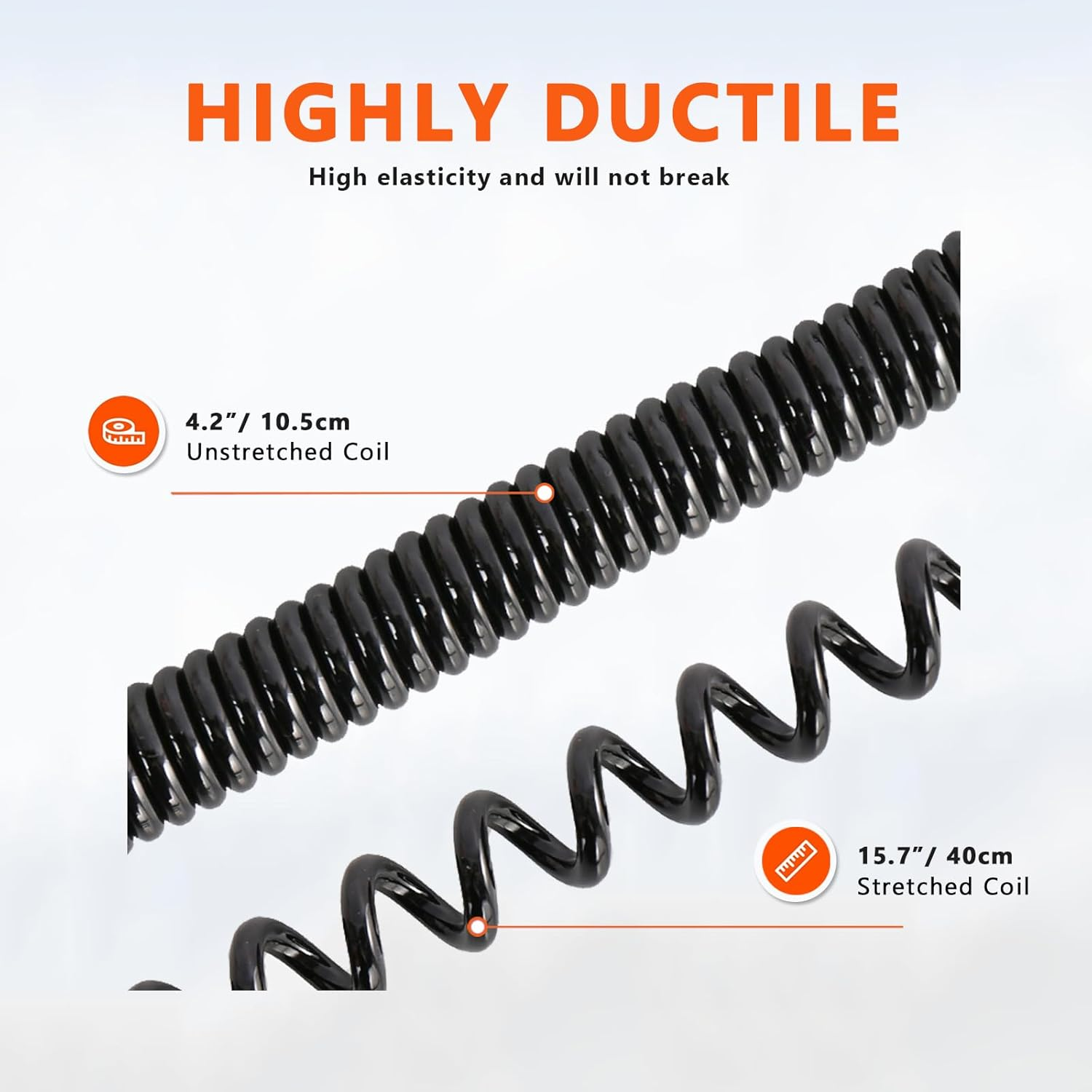 Tactical Pistol Lanyard, Anti-Loss Military Spring Rope for Belt, Elastic Coiled Safety Strap Rope for Key Chain Security and Hunting Gear Accessory image number 3