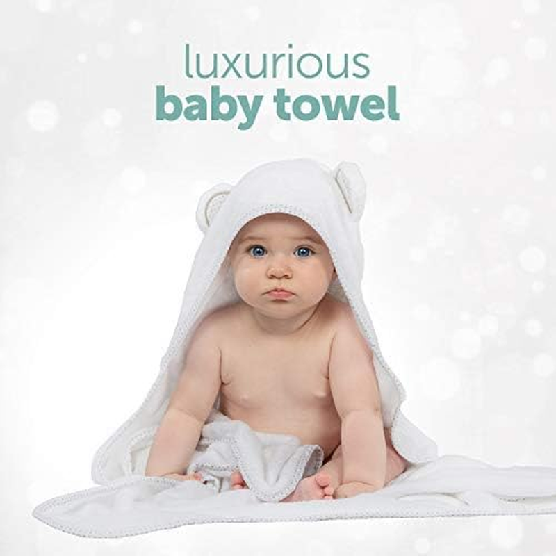 Hooded Baby Towels for Newborn - Super Soft Baby Bath Towels with Hood, Highly Absorbent Bamboo Hooded Towel for Infant, Toddler and Kids, Baby Essentials image number 4