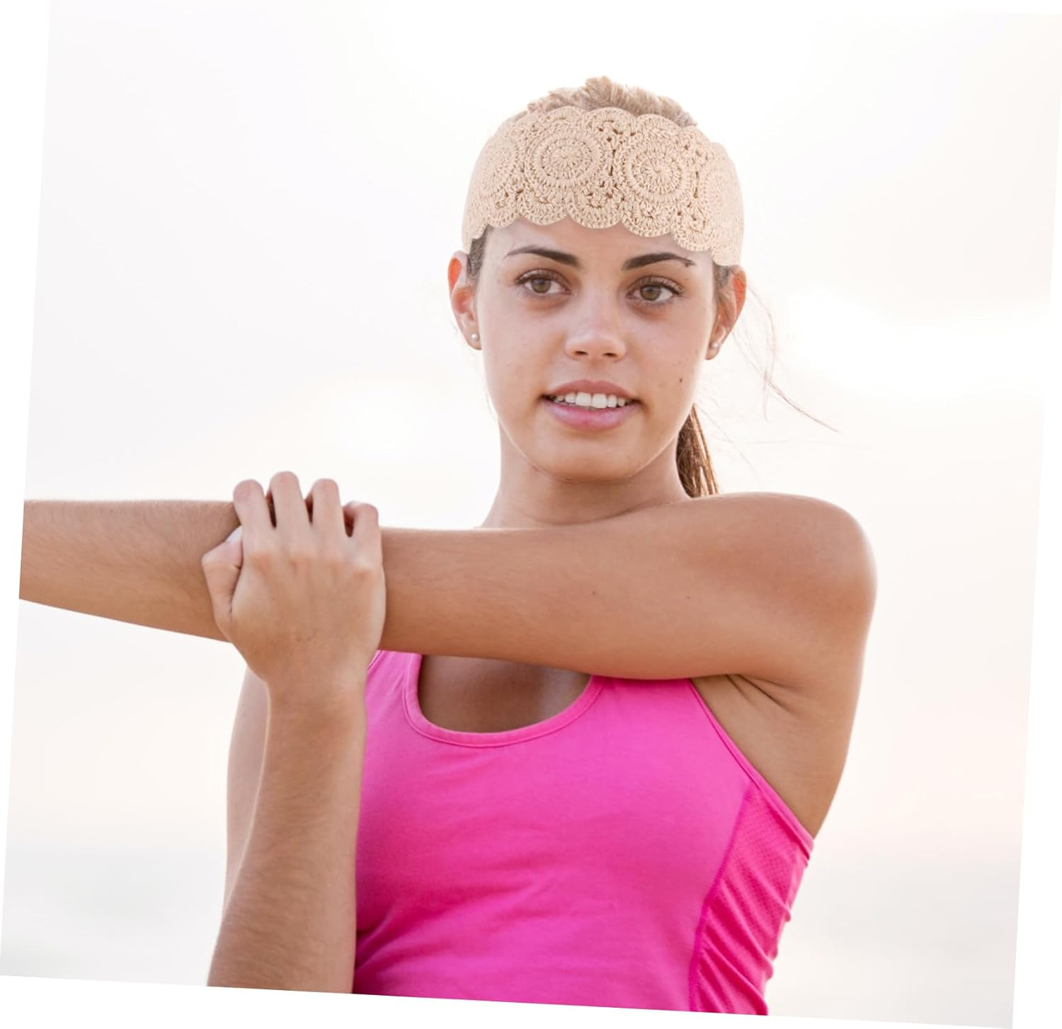 HORIALENCE Wide Crochet Headband for Women, Chic and Cotton, UV Protection, Versatile as a Hair Scarf or Accessory for Spring and Summer image number 4