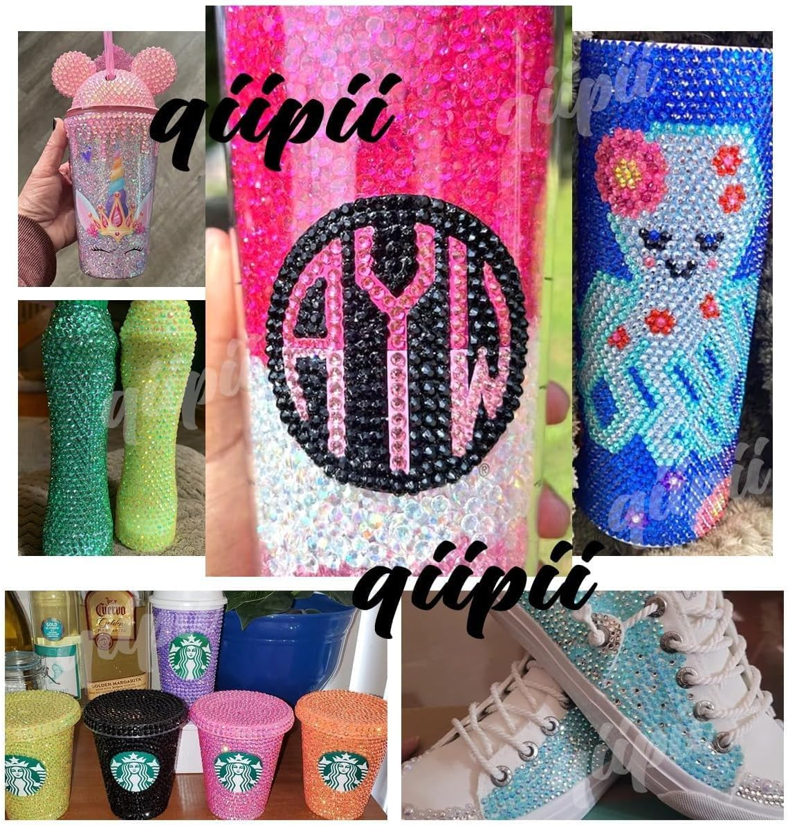 Qiipii 3Mm 4Mm 5Mm Clear Gold Flat Back Simulated Diamond Resin Loose SS10 SS16 SS20 Rhinestones Unattached image number 1