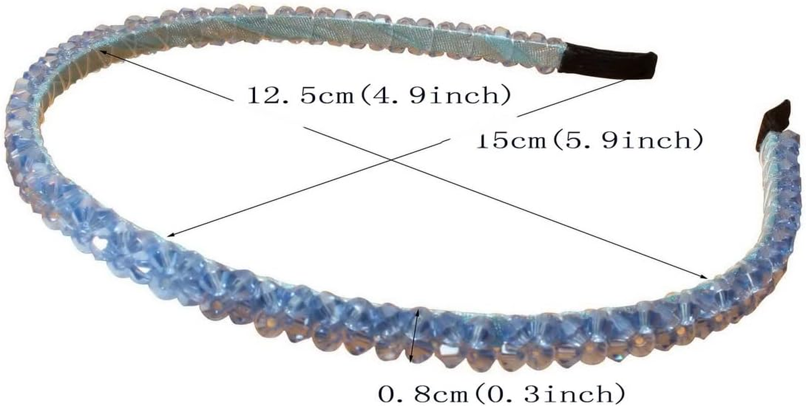 4 PK Crystal Rhinestone Headbands for Women Girls Double Rows Sparkly Beaded Hair Hoops Pink Weave Narrow Hair Bands Hair Accessories (Color B)