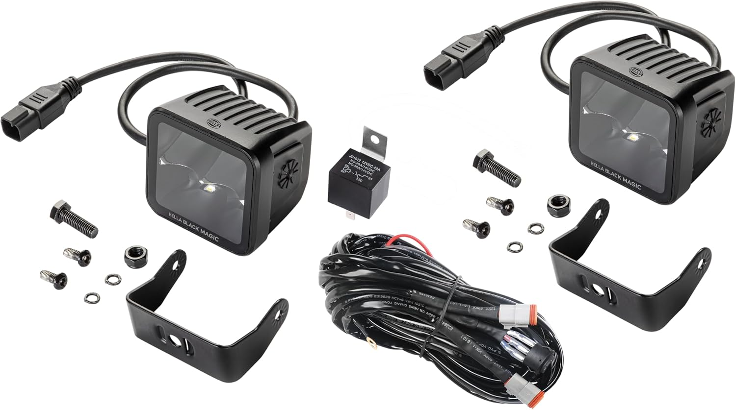 HELLA 1FA358176821 Black Magic 12/24V Mini LED Light Bar & Driving Lamp for off Road, 4WD, SUV & Truck, Cube Kit 3.2 Inch, 3000 Lumen with Spot Beam image number 1