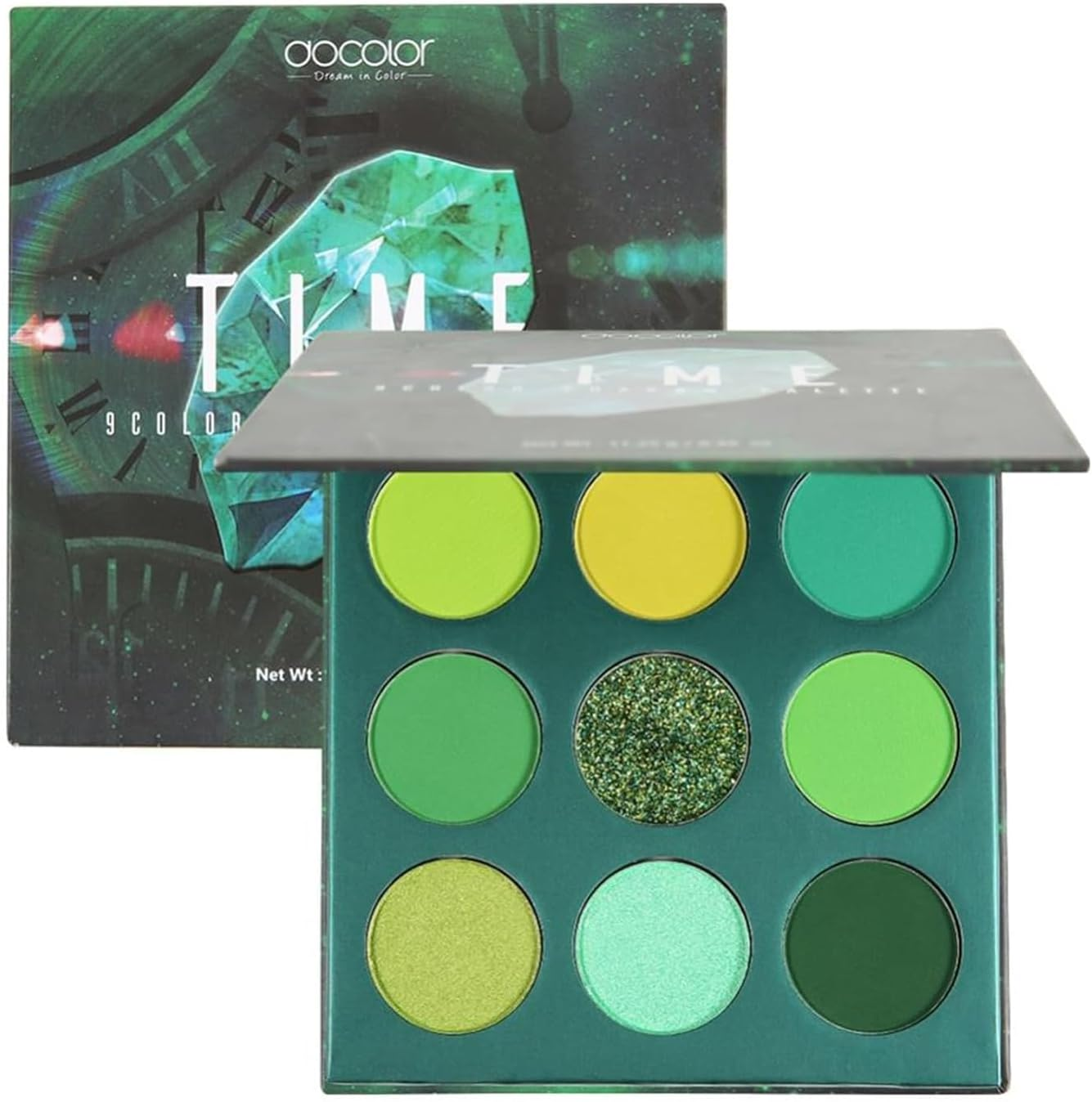 Docolor Eyeshadow Palette 9 Colors Green Eyeshadow Gemstone Shadow Palette Highly Pigmented Mattes Shimmers Naked Smokey Glitter Cream Colorful Powderlong Lasting Waterproof Makeup Palette