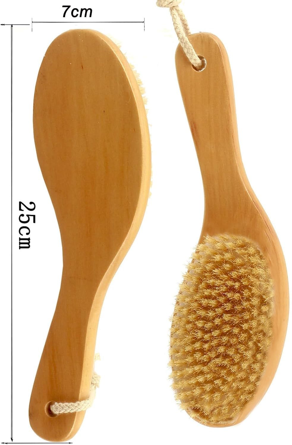 Dry Brushing Body Brush with Curved Handle, Natural Boar Bristles & Bamboo Brush for Exfoliation, Lymphatic Drainage, Spa-Quality Dry Skin Brush for Improved Circulation, Cellulite Reduction (01) image number 3