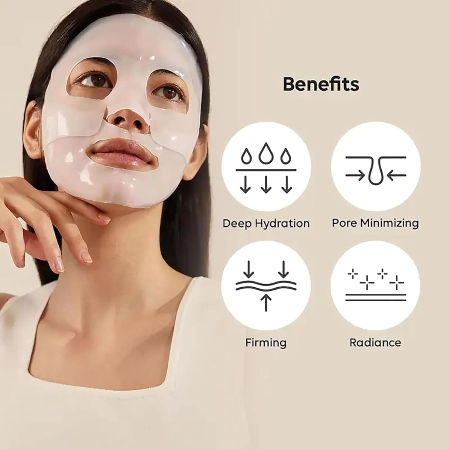 Deep Collagen Wrinkle Lifting Mask 4Pcs, Facial Masks for Overnight Firming and Hydration - Pure Collagen Films for Enhanced Skin Elasticity Firming and Moisturizing image number 3