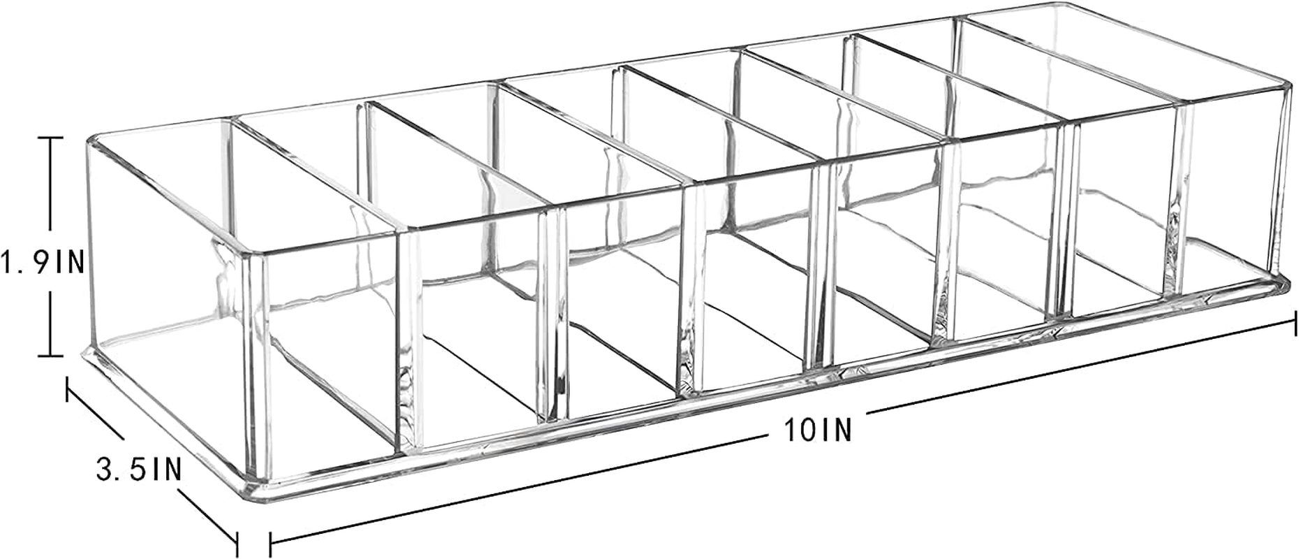 Grestar 2 Pack Detachable Makeup Organizer, 8 Compartments Acrylic Cosmetic Storage Jewelry Display Boxes, Clear Drawer Organizers Case for Dresser Vanity Bathroom Kitchen image number 1