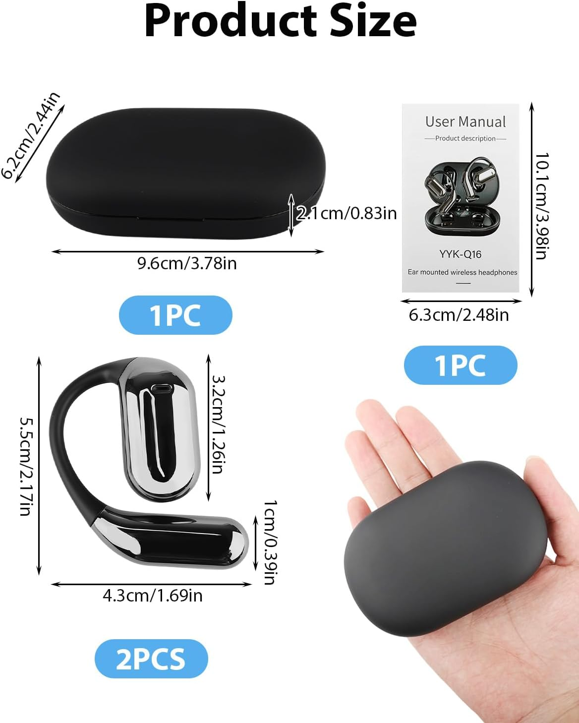 AI Translation Earbuds Real Time, Open Ear Wireless Headphones with 144 Languages & Accents Support, 13Mm Dynamic Driver for Immersive Sound, Compatible with Ios and Android for Travel & Business image number 3