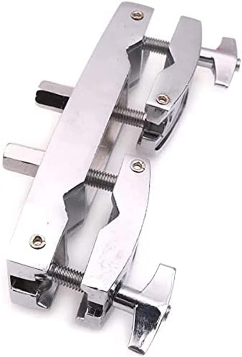 Tuperoymse Drum Clamp 2 Hole Silver Multi Clamp Cymbal Stand Mount Holder for Drums Cymbals Cowbell Accessory image number 5
