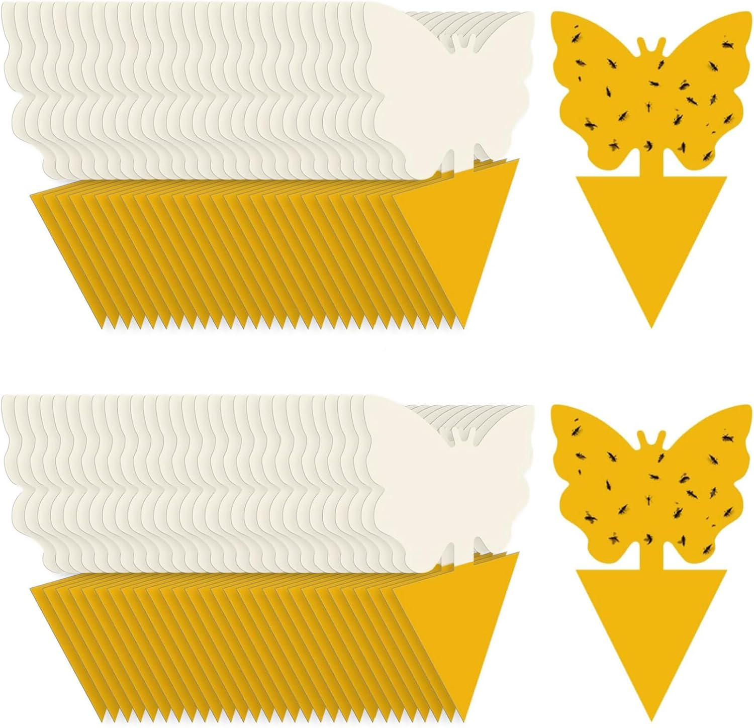 60 PCS Fruit Fly Traps, Dual-Sided Sticky Insect Catchers for Mosquitoes, Gnats, Flies, and Other Pests, Indoor & Outdoor Bug Traps for Plants, Vegetables, Fruits, Patio, and Garden image number 2