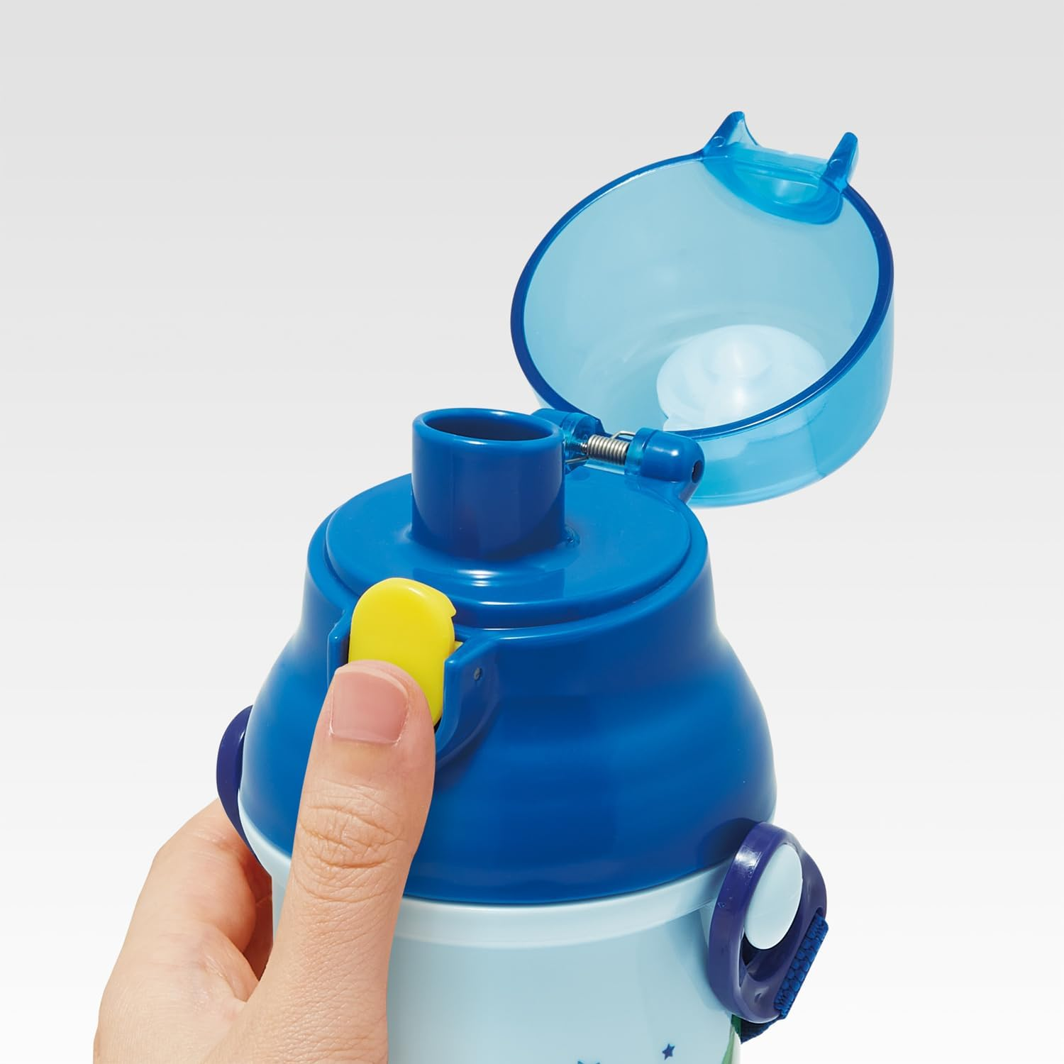 Skater PSB5SANAG Children'S Plastic Water Bottle, 16.9 Fl Oz (480 Ml), One-Push Closure, Antibacterial, Child-Friendly, Lightweight, Antibacterial Treatment, Made in Japan - Blue image number 3