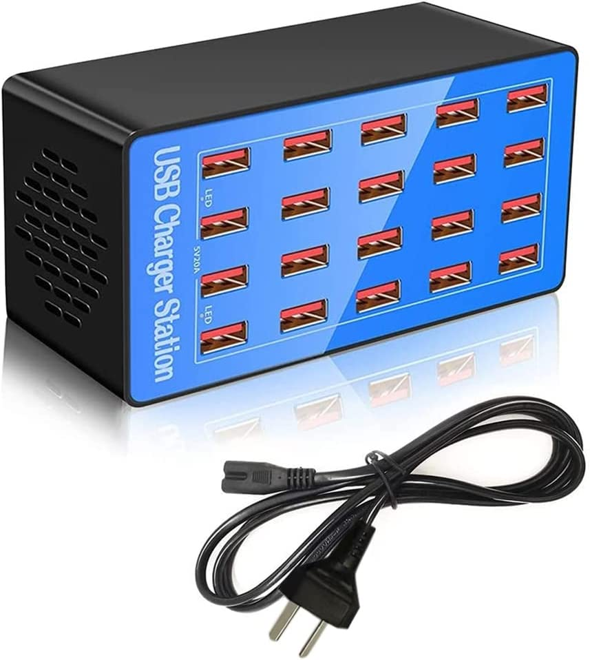 USB Charger Station,20-Port 100W/20A Multiple USB Charging Station,Multi Ports USB Charger Charging for Smartphones，Tablets，And Other USB Devices. image number 2