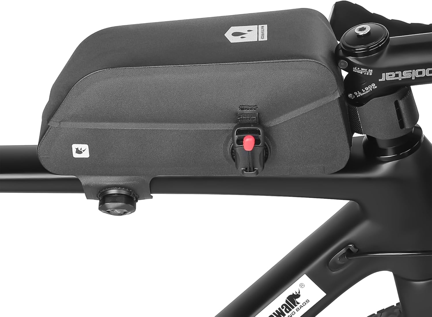 Rhinowalk Bike Top Tube Bag Bike Frame Bag Fully Waterproof and Stable Bicycle Frame Bag Bicycle Bag Professional Cycling Accessories for Mountain Road Bike-Black image number 2