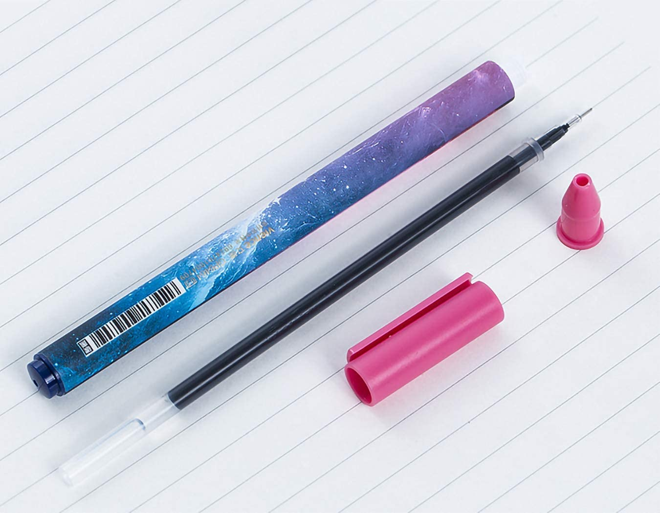 12Pcs Constellation Gel Ink Pens, Creative Galaxy Pens, 0.5Mm Extra-Fine Ballpoint Pen, Promotional Gift Stationery School Office Supply (Black Ink) image number 1