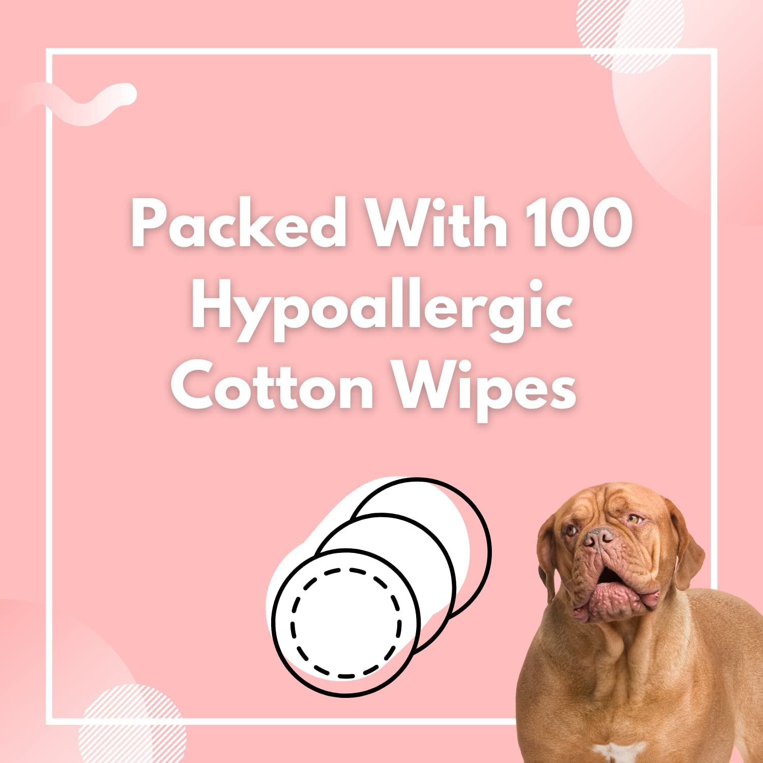 Wrinkle Wipes for Dogs | Bulldog, French Bulldog, Pug, English Bulldog | Cleans & Soothes Wrinkles, Folds, Tear Stain, Tail Pockets & Paws, Anti-Itch | 100 Soft Cotton Pads&hellip; image number 4