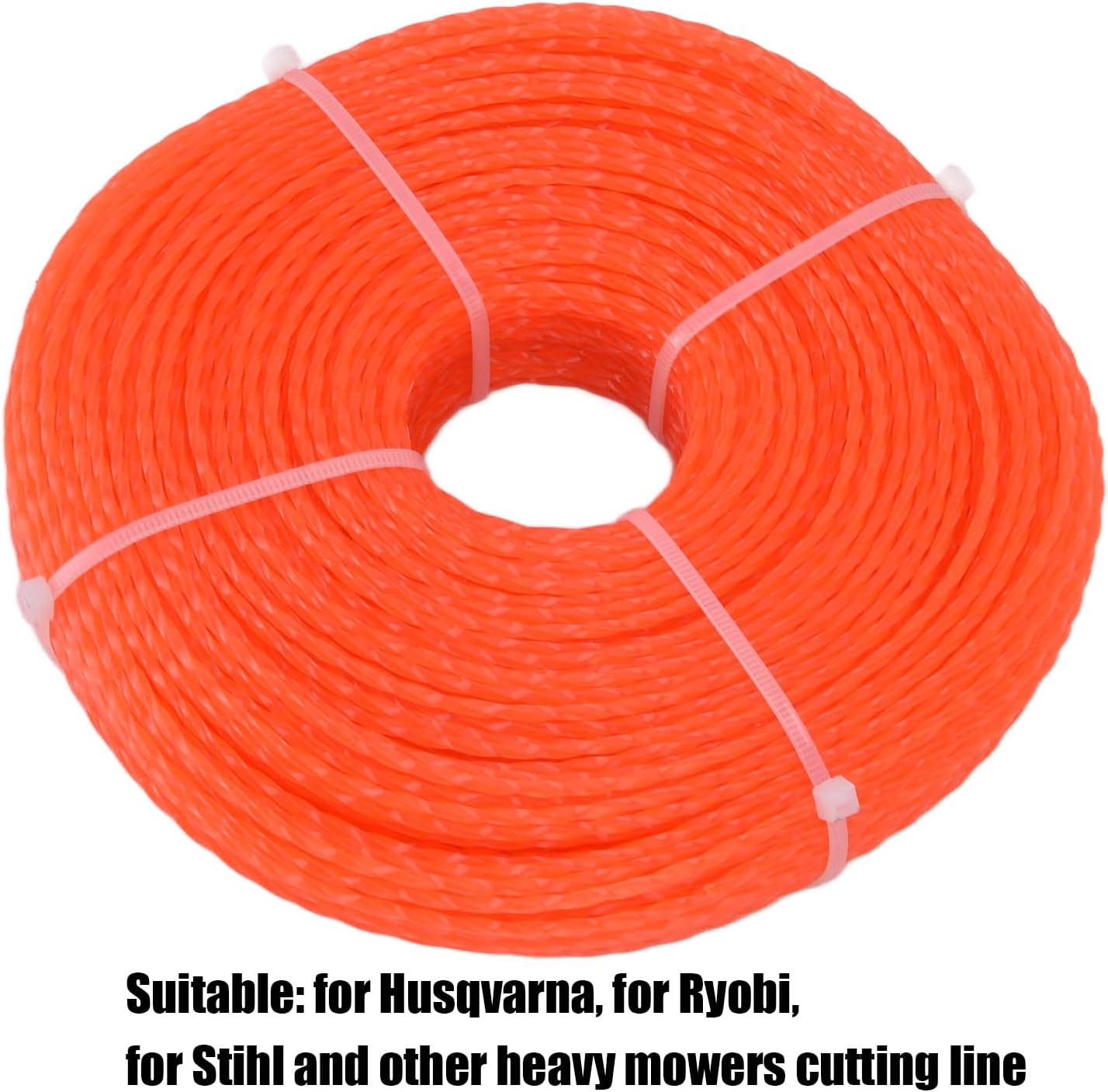 2.4Mm Orange Trimmer Line, 120M Length Nylon String Trimmer Line, Lawn Mower Accessories, For, for Ryobi, for Stihl and Other Domestic Garden Mower image number 4