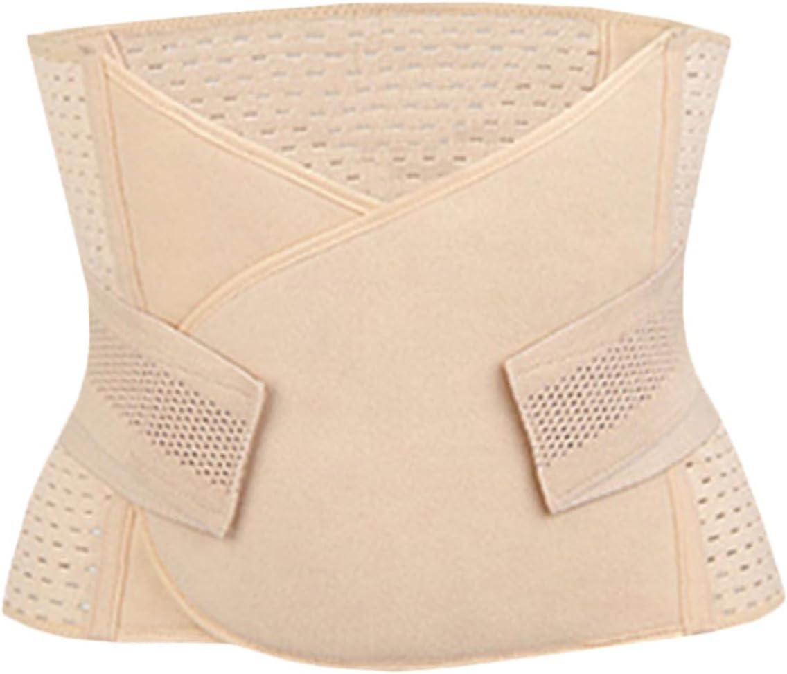SHERCHPRY Postpartum Belly Band Recovery Wrap Tummy Control Shapewear Breathable Mesh Girdle Support Belt for C Section and Natural Birth Khaki image number 1