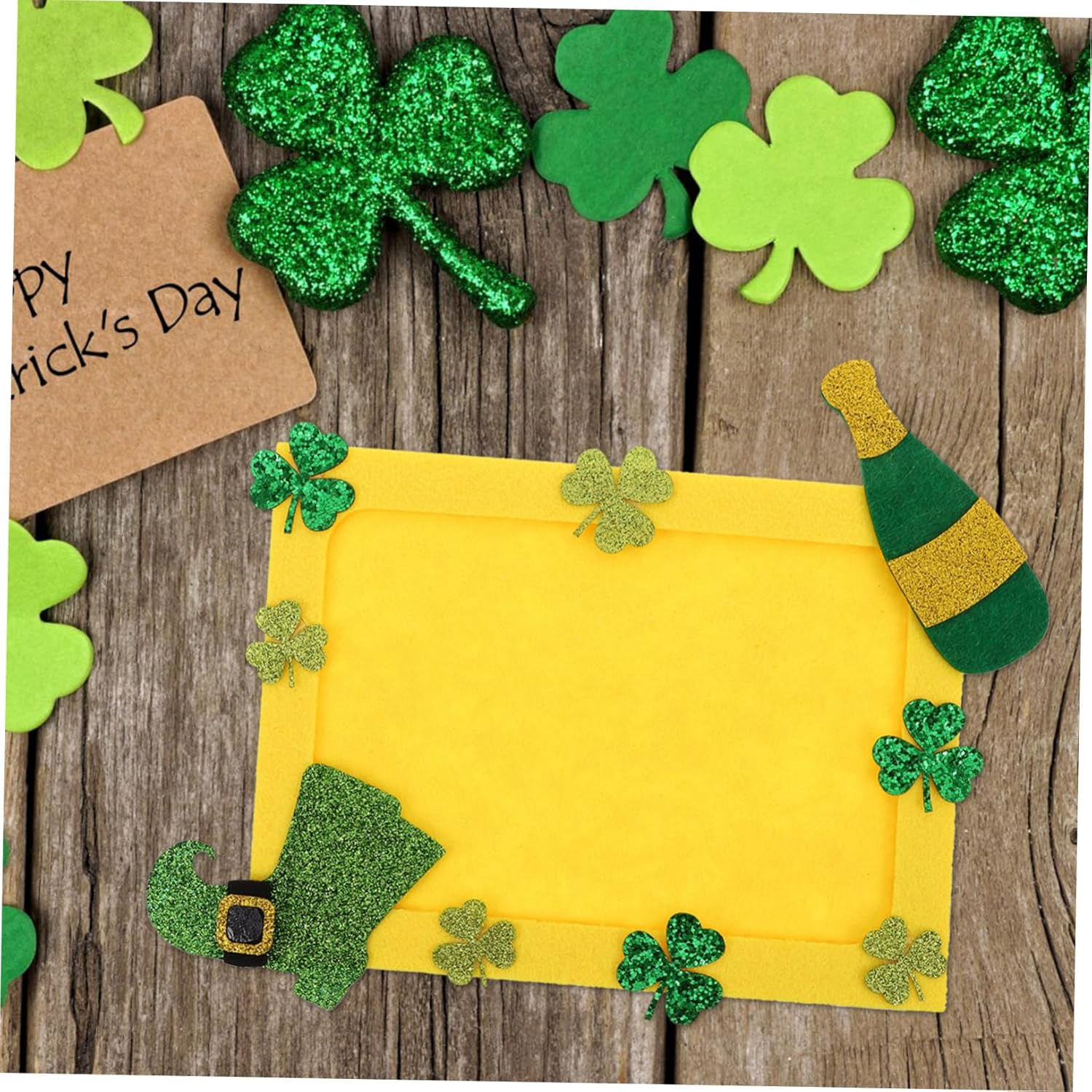 St Patrick'S Day Ornament Photo Frame Shamrock Pattern Easy Diy Craft for Home Decor Party Decor image number 3