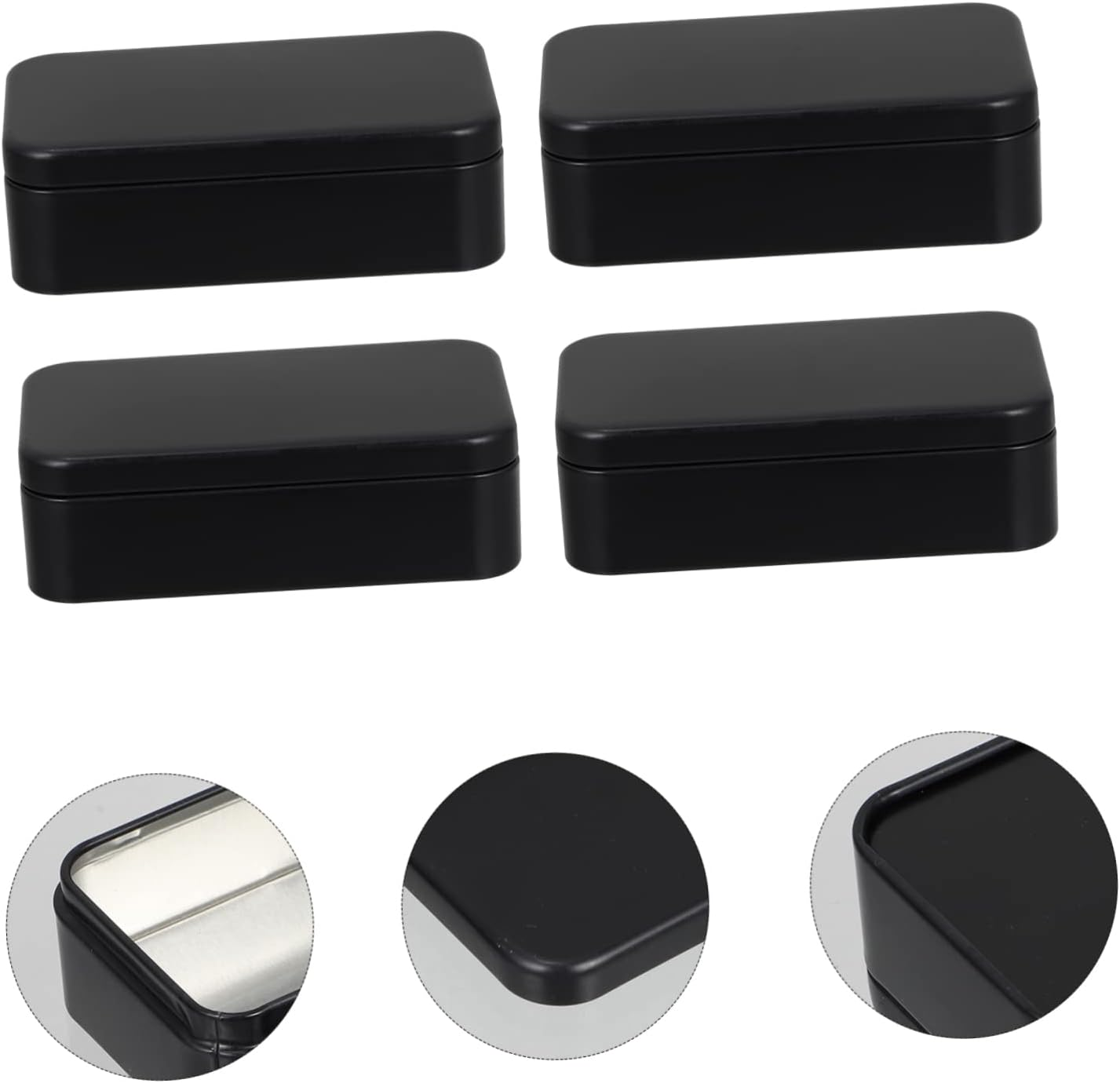 Mikinona 4Pcs Sealed Iron Tea Storage Canisters Mini Matte Metal Tea-Leaf Containers Practical Jar Set for Kitchen and Home Organization image number 4