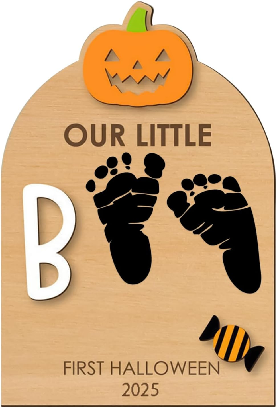 Foot Print Kit for Baby - Baby'S First Halloween Keepsake,Craft Kit with Ink Pad Hand Ornament for Birth Shower Mom Dad Kids Family, Christmas Halloween Nursery