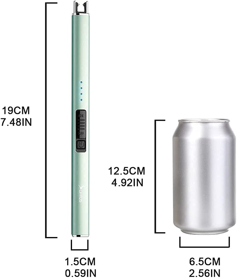 SUPRUS Electric Arc Windproof Lighter Flameless USB Rechargeable Lighter with Safety Lock for Candle BBQ Camping (Green) image number 6