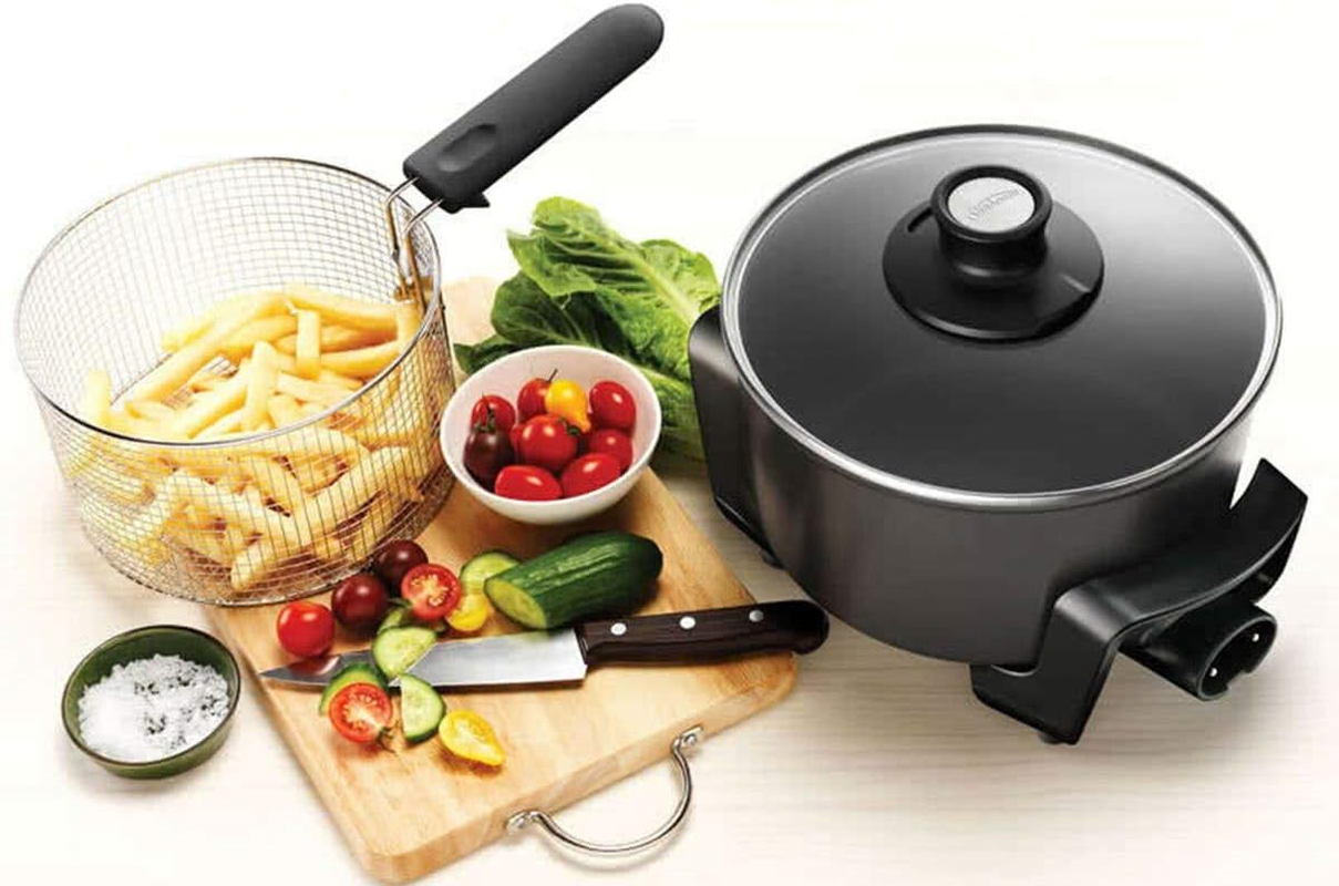 Sunbeam DF4500 Multi Cooker Deep Fryer with Lid | 5L Capacity | 1600W | Stainless Steel Basket | Boil, Roast, Casserole, Braise, Stir Fry & Deep Fry |, Charcoal image number 1