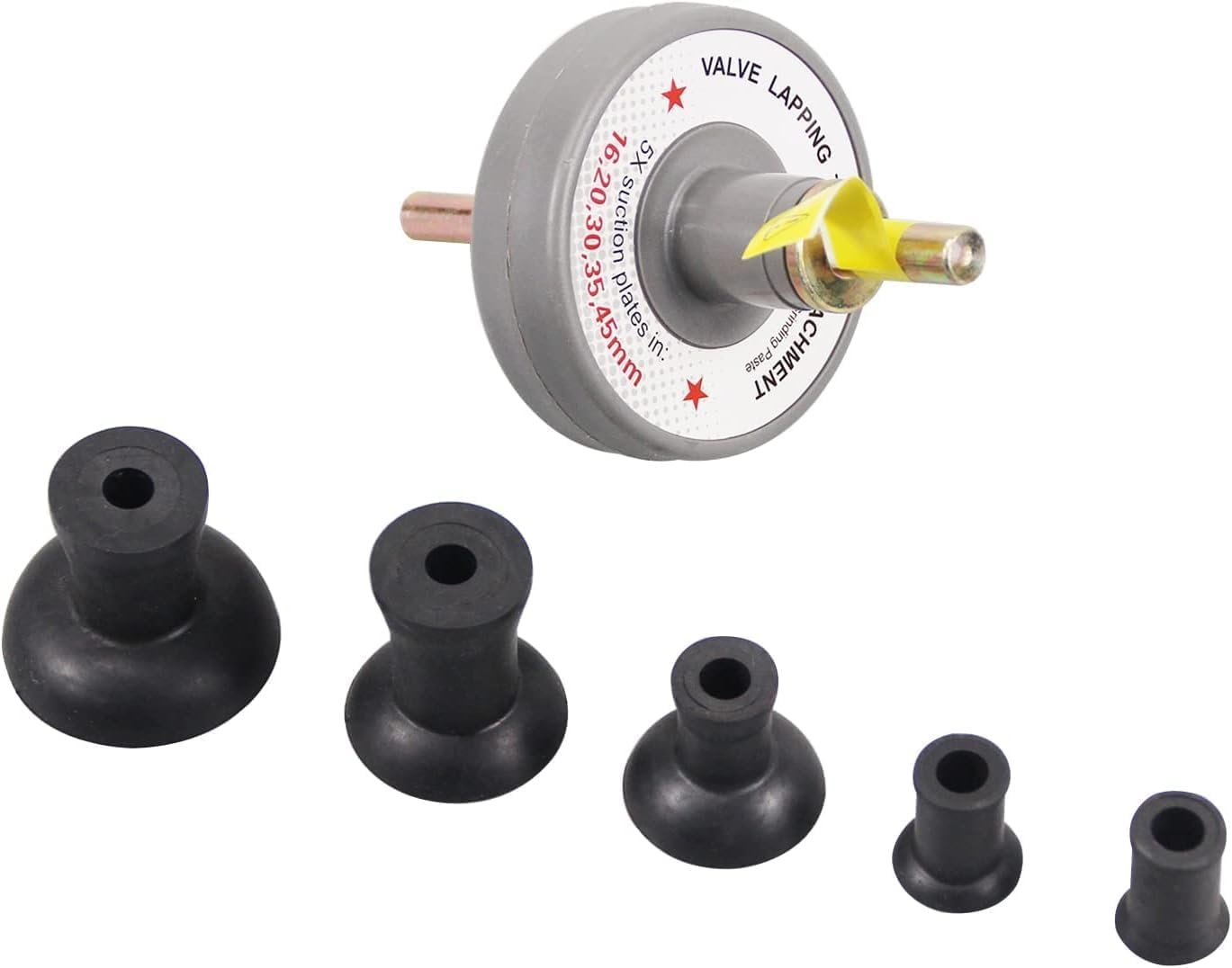 Valve Lapping Tool Kit &ndash; Engine Valve Lapping Attachment Tool for Drill Valve Grinding Kit with 5 Attachable Suction Plates image number 1