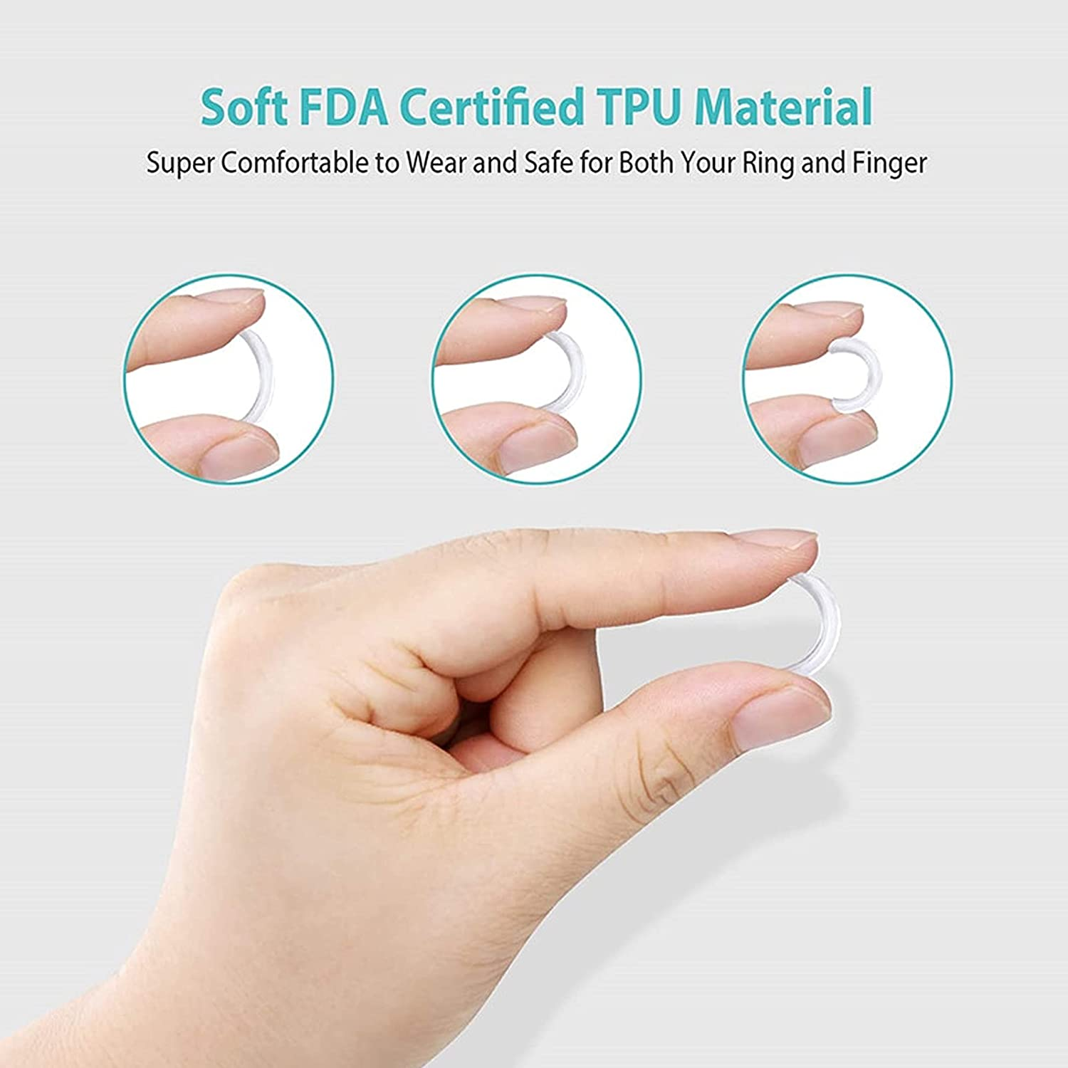 [16 Packs] Ring Size Adjuster Invisible Ring Size Adjuster for Loose Rings Ring Adjuster Size Fit Any Rings Ring Guard Spacer (8 Sizes) image number 4