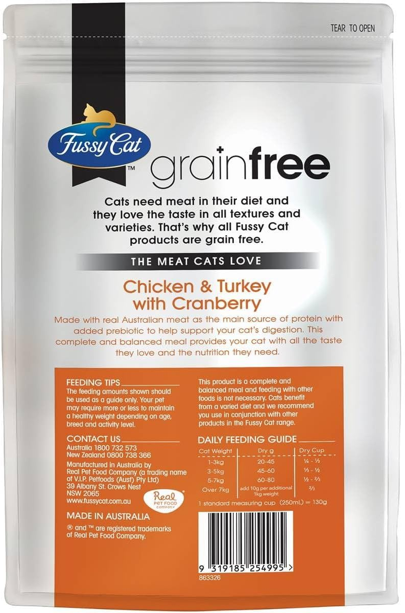 Fussy Cat Grain-Free Chicken and Turkey with Cranberry Dry Cat Food 2.5 Kg