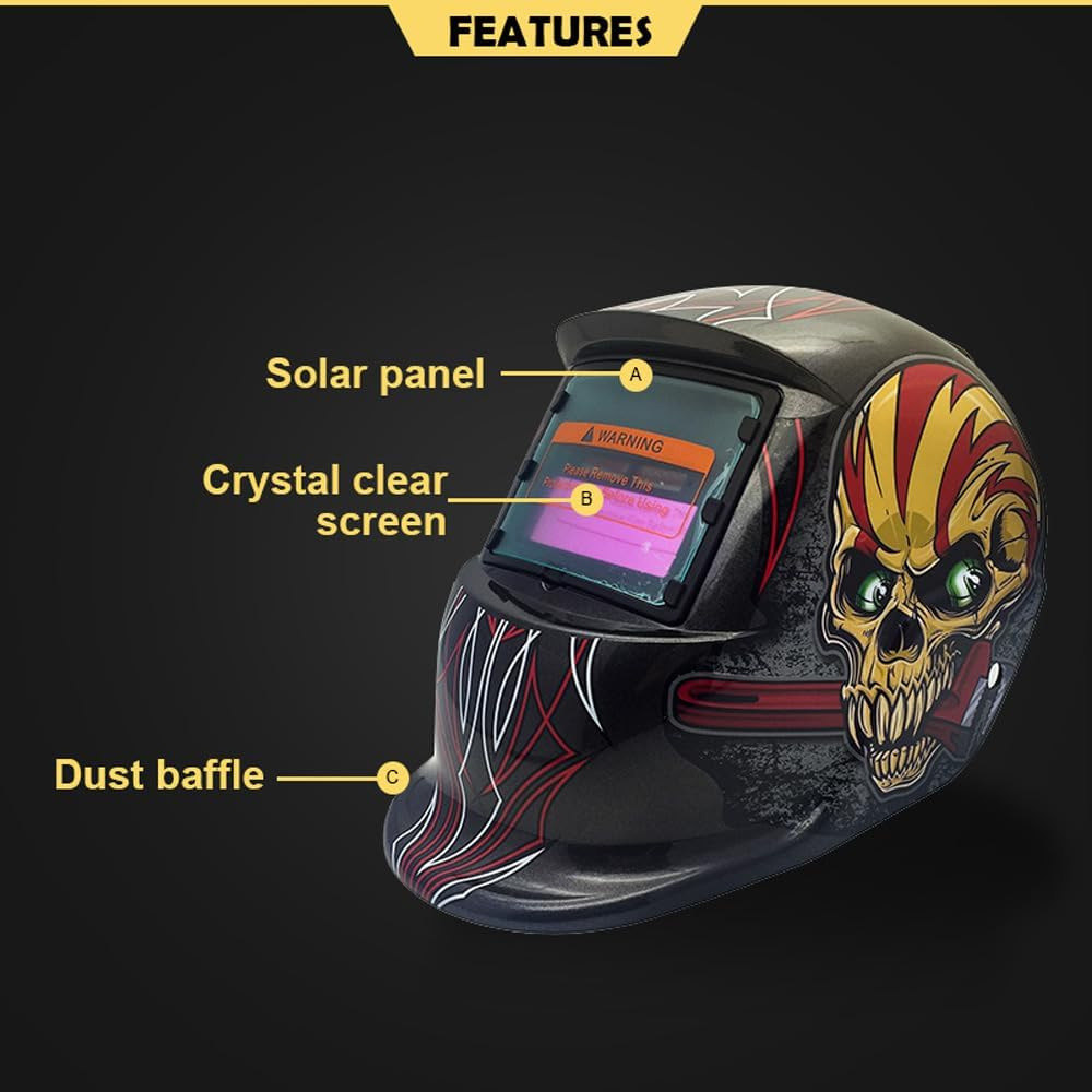 Leona Co Solar Welding Mask Helmet Auto Darkening Welding Hood MAG ARC TIG Defense Safety Welding Hat with Large Viewing Screen image number 2