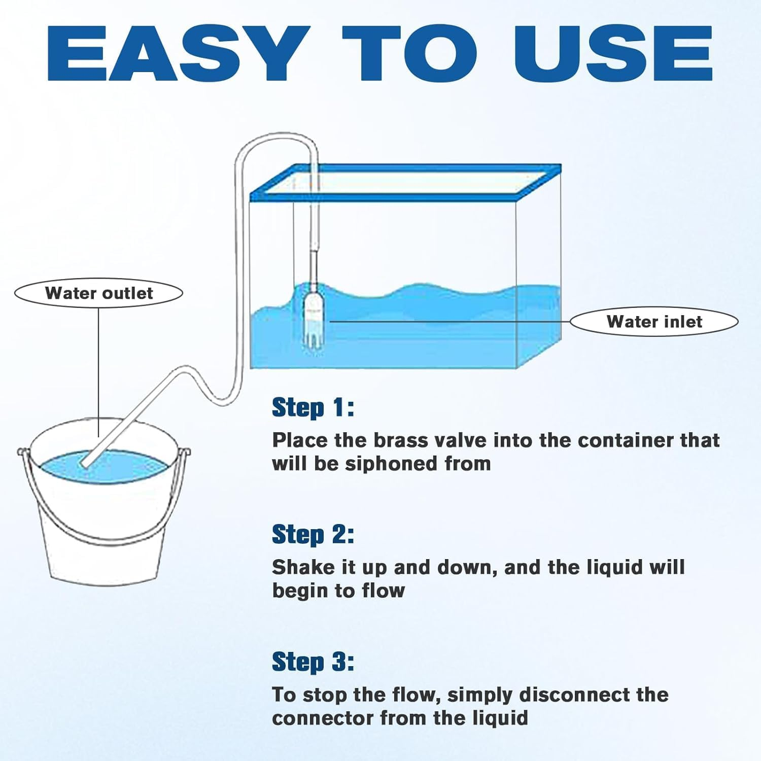 Wadoy Gasoline/Diesel Water Siphon Pump, 6Ft Hose, Manual, Universal Fit, Tractor Compatible, Fuel Siphon Pump image number 6