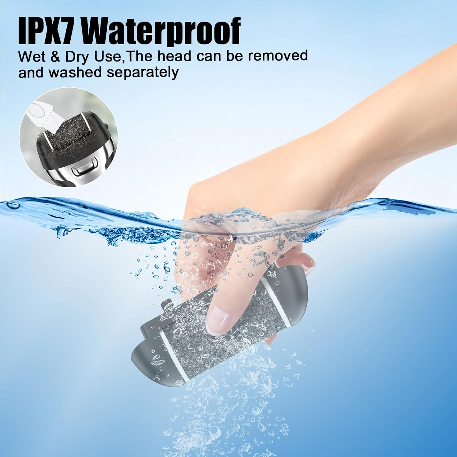 Electric Callus Remover, Foot Care Set with 9 Replacement Rollers, 2 Gears, Callus Remover, Pedicure, Callus File, Callus Remover for Foot Care (Black-9) - Black-9 image number 4