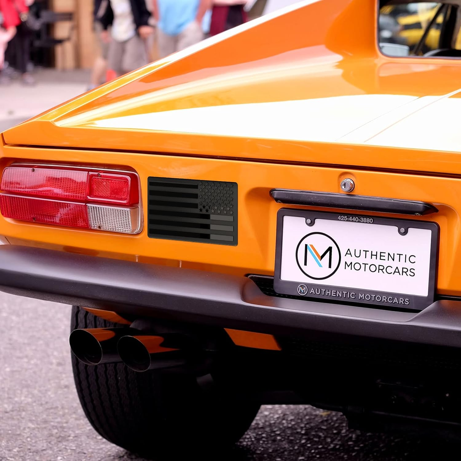 Embossed 3D Metal All Black American Flag Emblem Decal Stickers (1 Pair), Matte Black 5" X 3" Patriotic USA US Flag Car Decals Bumper Stickers for Truck, Window, Motorcycle, Support US Military - 3 Pack image number 4