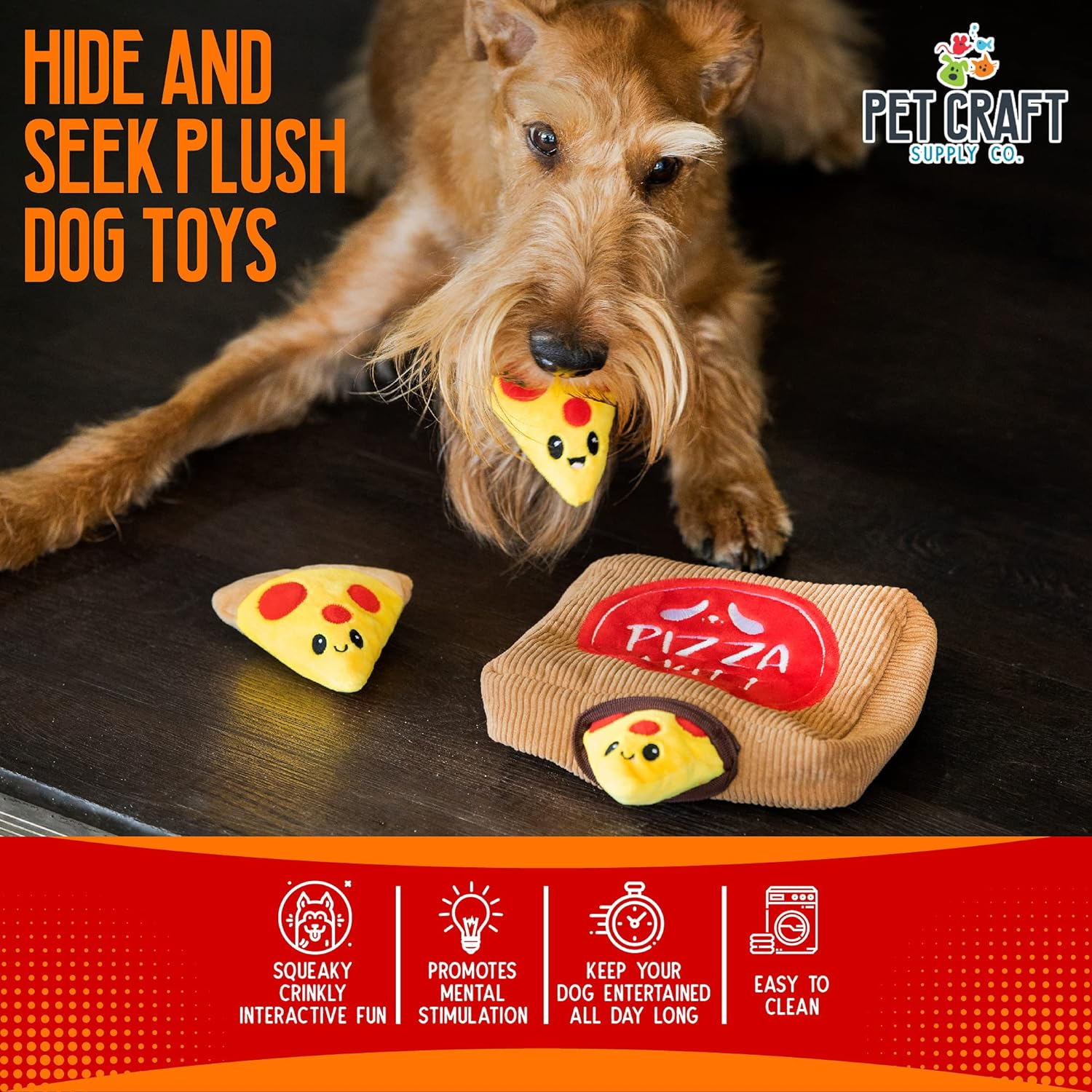 Pet Craft Multipiece Dog Toy- Pizza Box image number 2