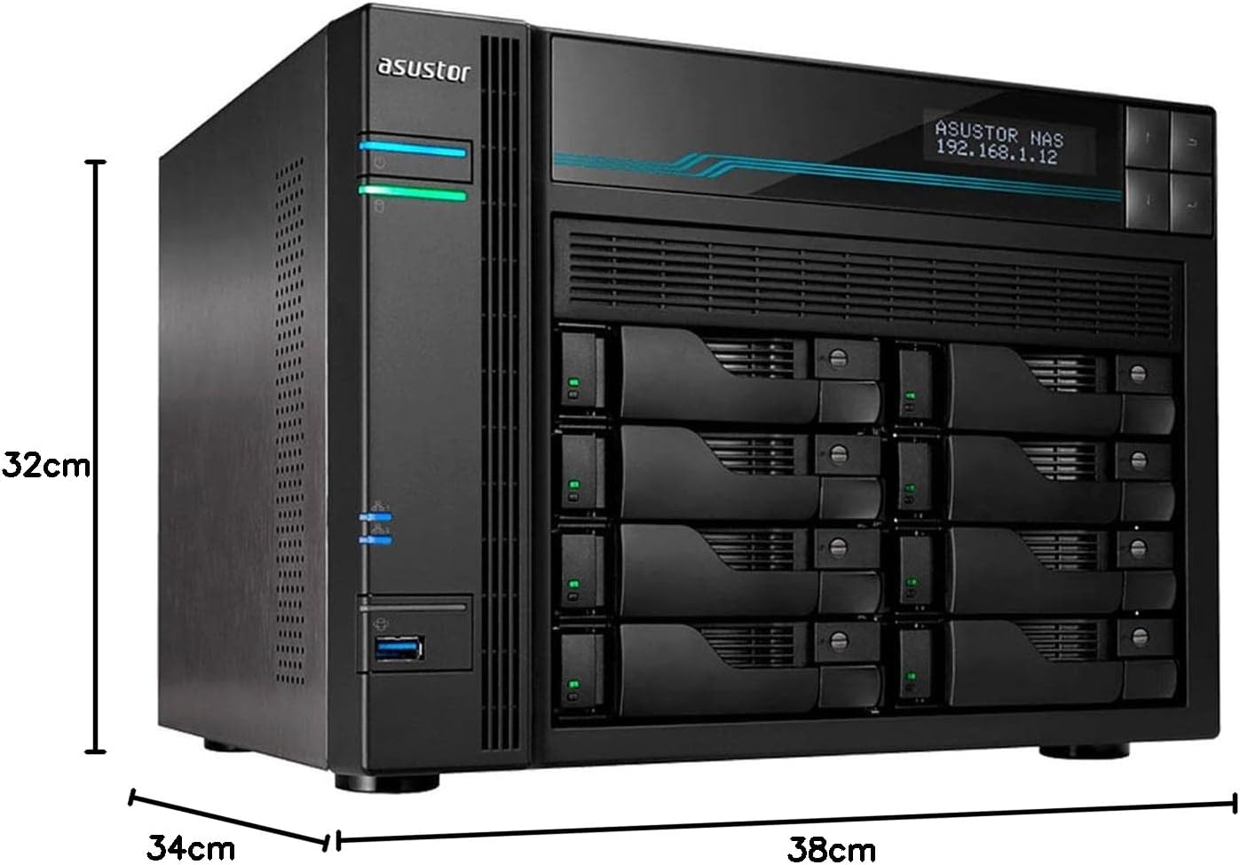 Asustor AS6508T Lockerstor 8 NAS Intel Atom C3538 8GB DDR4 8 Bays Network Attached Storage image number 6