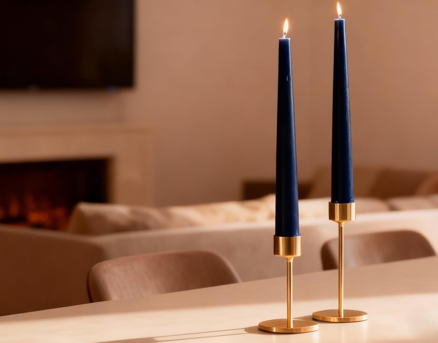 50 Conical Candles Diameter 2.2 Cm Height 21 Cm &ndash; Colour Navy Blue &ndash; Burn Time 5 Hours &ndash; Standard for Candelabra &ndash; Cereria Di Giorgio image number 3