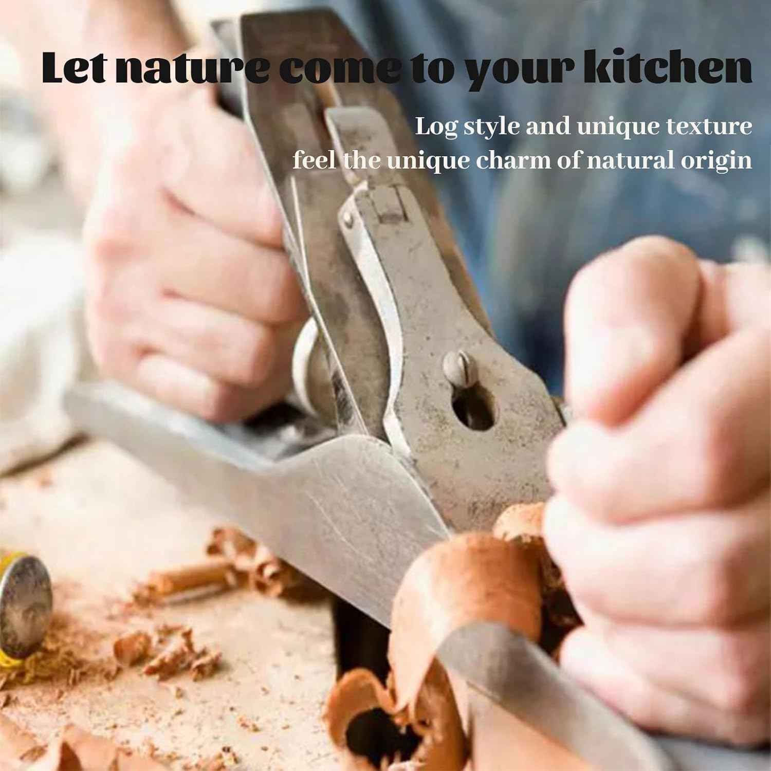 Bierofaro Acacia Wooden Chopping Board with Handle, Wooden Serving Board and Charcuterie Board with Hanging Hole, Cheese Board Decorative Food Platter for Kitchen, 44 * 15.5Cm Wood Design image number 1