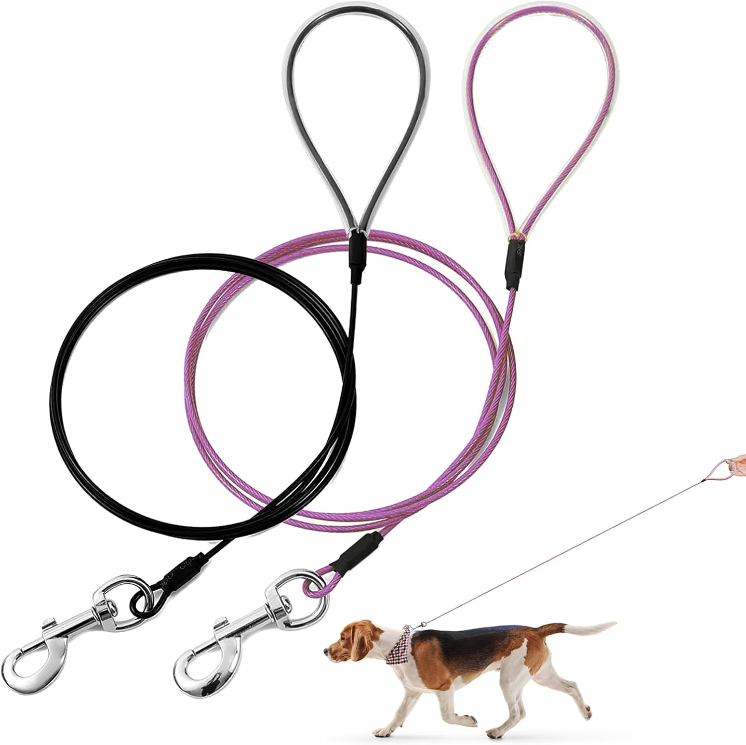 Mi Metty Chew-Proof Dog Lead, 6 Ft Bite-Resistant Dog Lead for Large Dogs up to 250 Lbs, Slip Lead with Comfortable Padded Handle