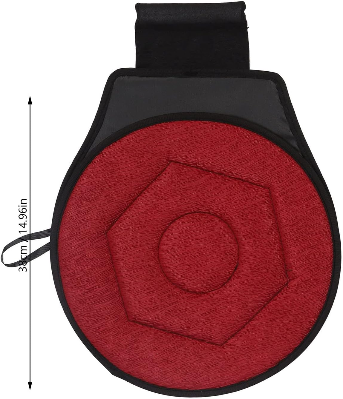 Swivel Car Seat Cushion, 360 Degree Rotating Car Seat Spinner Geometric Rhombic Shape 14.96 Inch Portable Foam Auto Seat Cushion Pad for Pregnant Women Elderly Use (Wine Red) image number 5