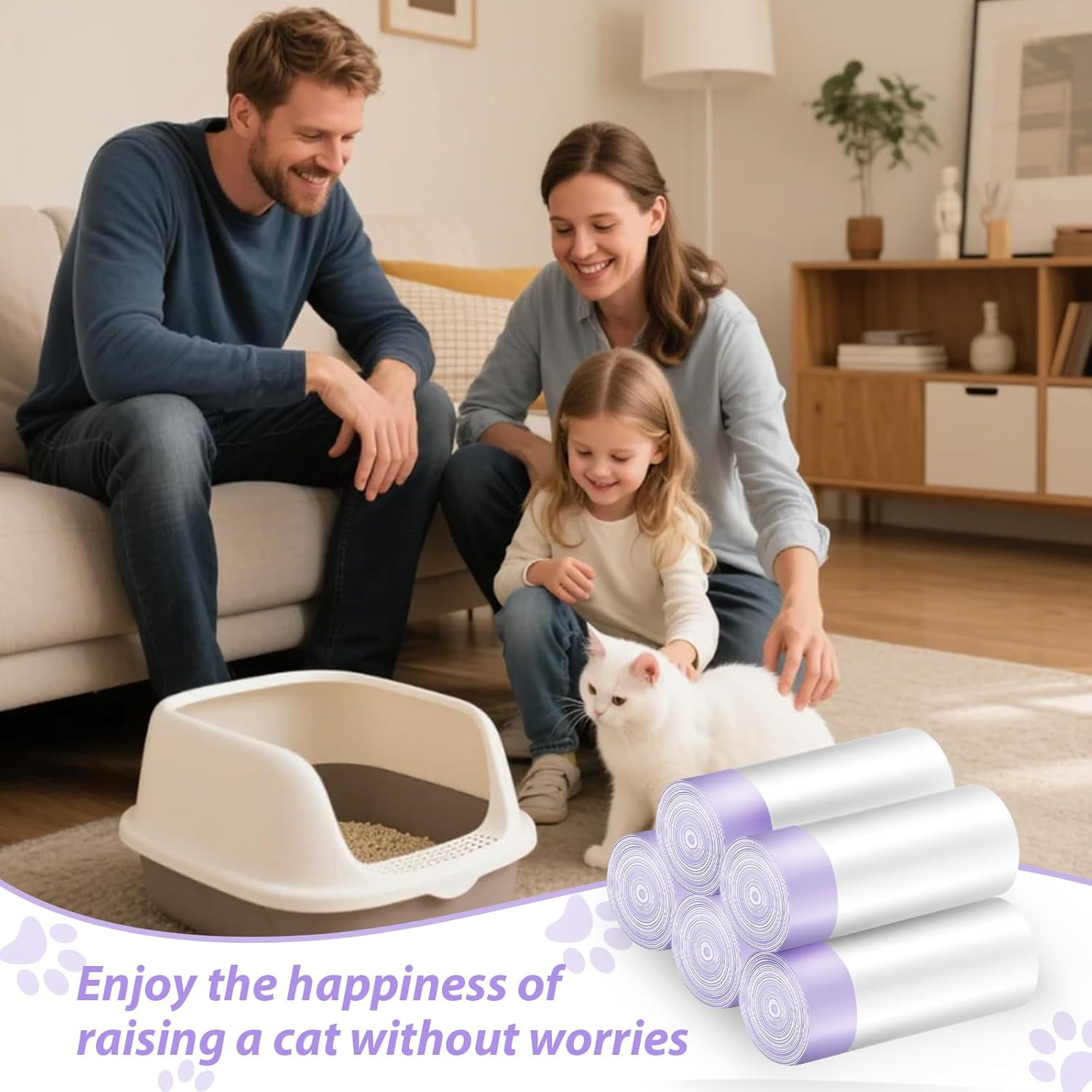 35 Pack Extra Large Cat Litter Tray Liner 41" X 18" Jumbo Cat Litter Box Liner Hygienic Disposable Litter Pan Liner Bags with Drawstring Kitty Litter Tray Waste Bags