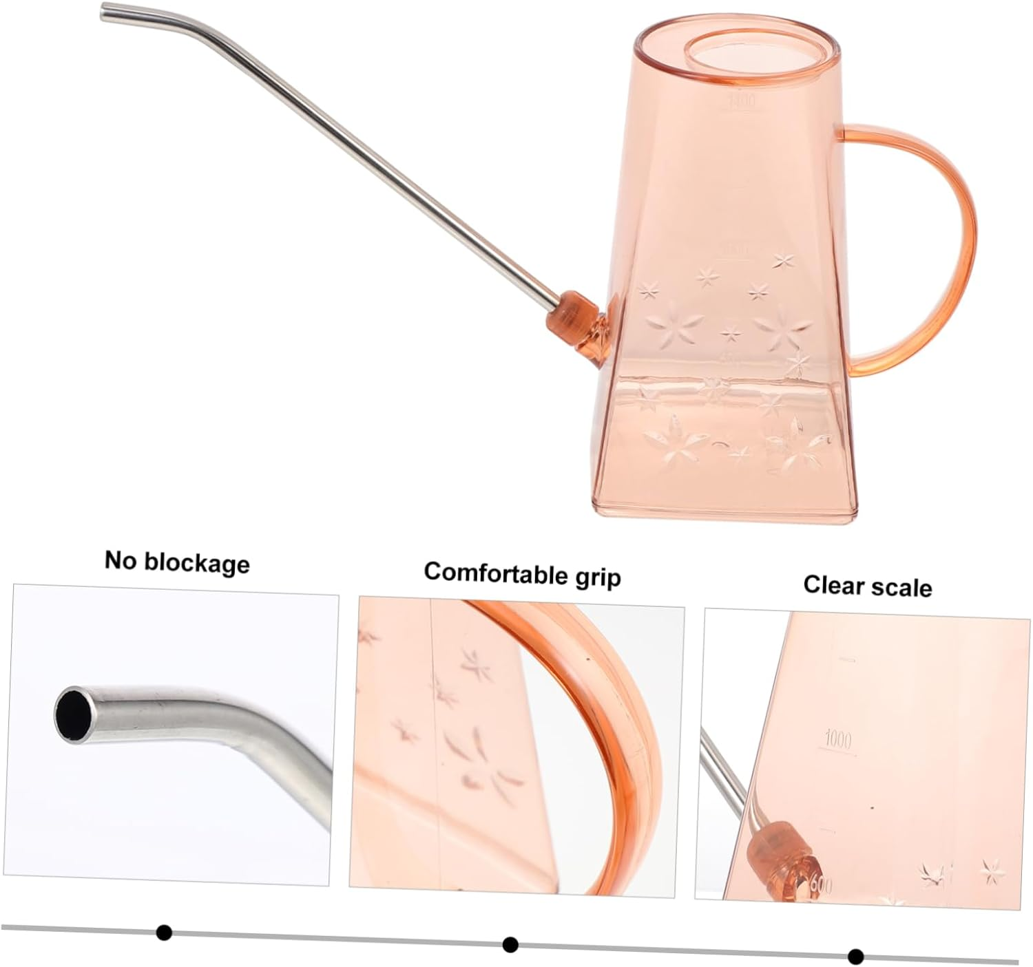 Yardwe Long Spout Watering Can for Houseplants Gardening Supplies Outdoor Use Stainless Steel Material for Indoor Plants Watering Can Design image number 2