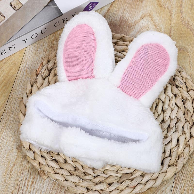 LERTREE Pet Bunny Ears Hat, Plush Rabbit Cosplay Headdress for Puppy Cat Easter Party Headwear image number 2