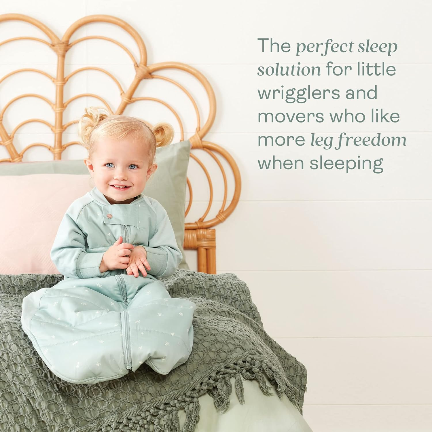 Ergopouch Sleep Suit Bag 2.5 TOG &ndash; 3-12 Months &ndash; Sage Print &ndash; 400-Thread-Count Organic Sheeting Material &ndash; Sleeping Bag & Suit in One &ndash; for Infants, Toddlers & Kids image number 2