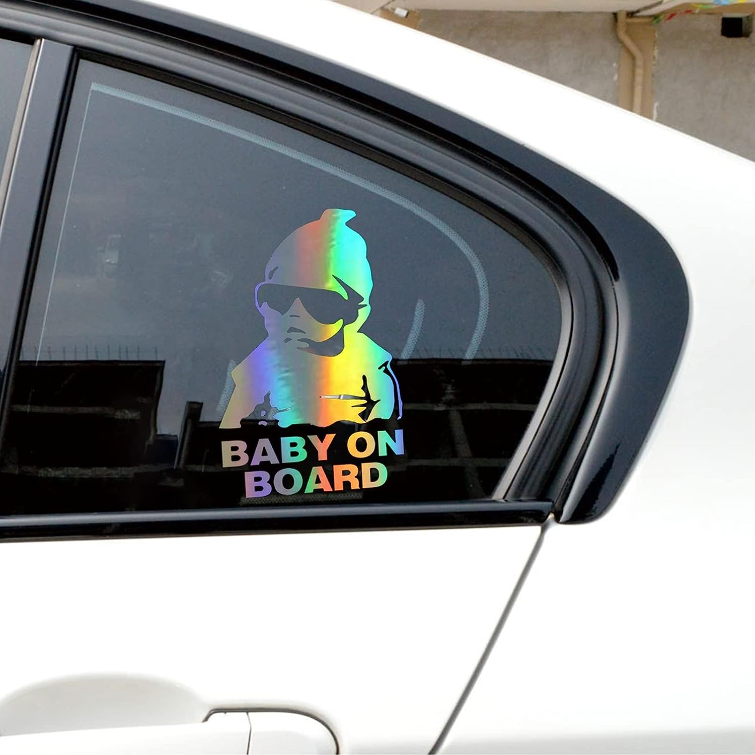 4Pcs Baby on Board Sticker for Cars Baby Safety Warning Sign Colorful Reflective Sign Stickers Car Rear Window Stickers Strong Adhesive Waterproof Sunscreen image number 4