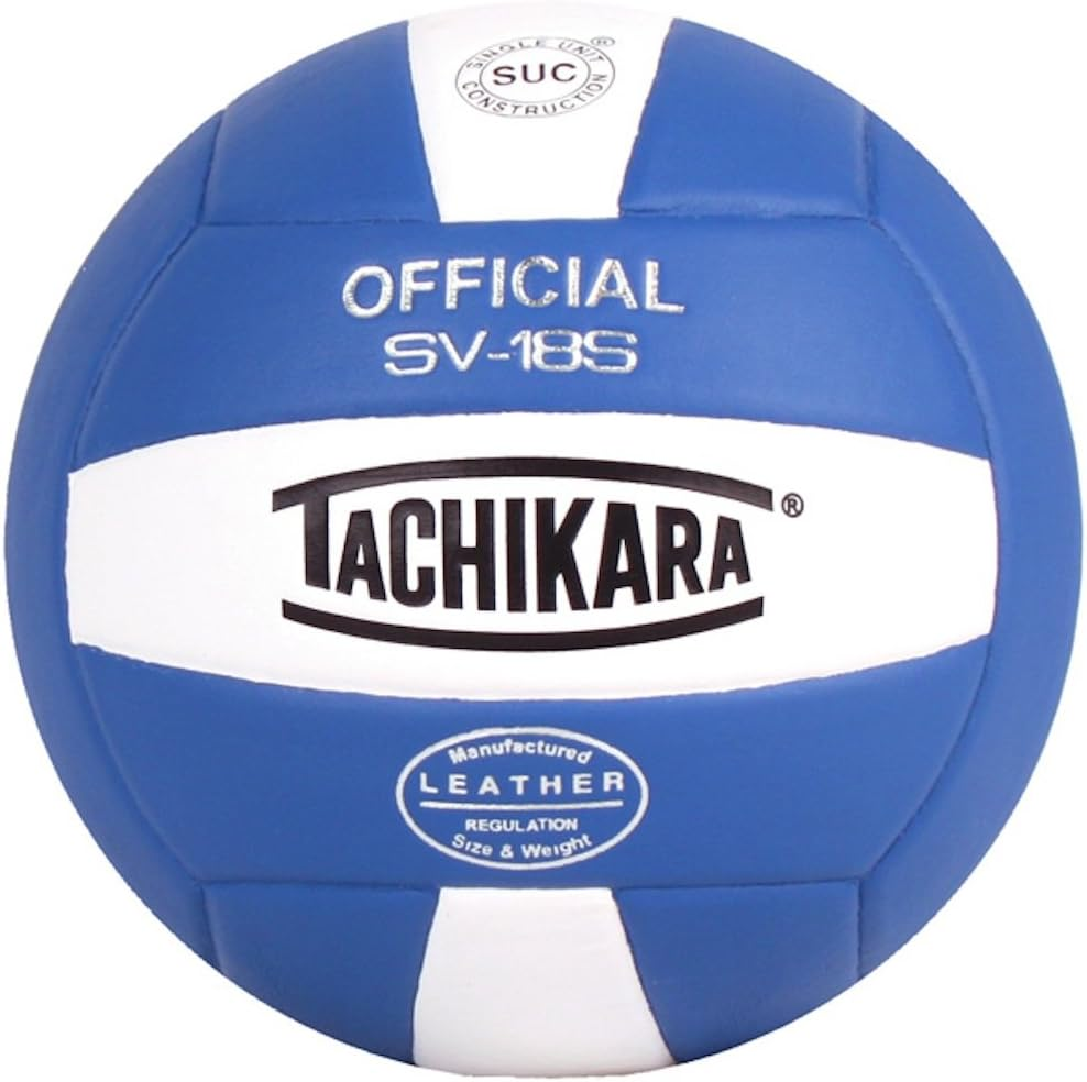 Tachikara Institutional Quality Composite Leather Volleyball, Royal-White