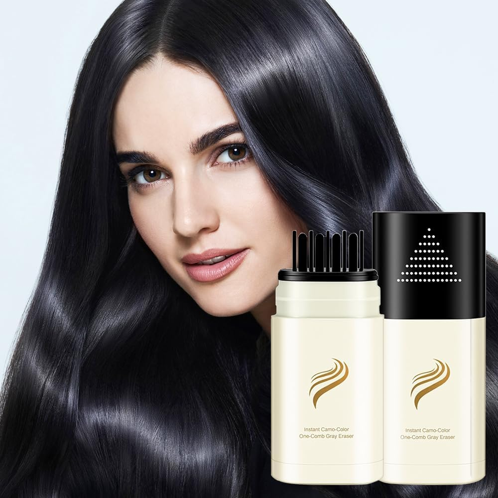 2-In-1 Hair Colour Pen & Comb - Instant Grey Hair Cover for Women & Men | Waterproof and Sweatproof Root Colour Pen for All Hair Types image number 2